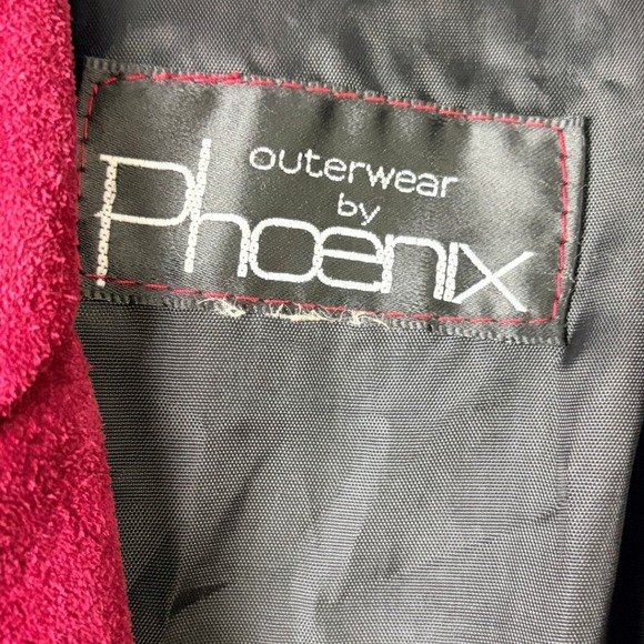 Vintage Phoenix Burgundy Black Suede Cutout Cropped Jacket M Art Western AS‎ IS - Picture 9 of 16